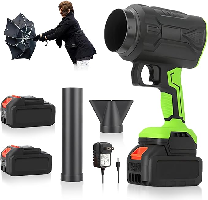 3 in 1 Leaf Blower Cordless with 2 * 3Ah Battery and Charger, 3 Speed Mode, Lightweight, 21V Battery Powered Electric Handheld Blower for Lawn Care, Blowing Leaves, Patio Cleaning, Dust, Snow