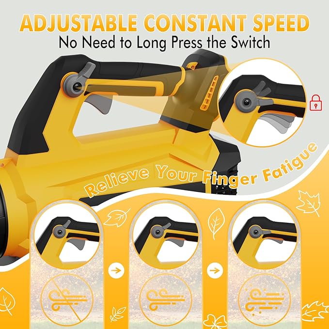 Leaf Blower Cordless (Upgraded) - 630CFM/160MPH, 21V Powerful Electric Cordless Leaf Blower with 2 x 4.0Ah Batteries and Charger, Battery Powered Leaf Blowers for Lawn Care, Patio, Yard, Dust, Snow
