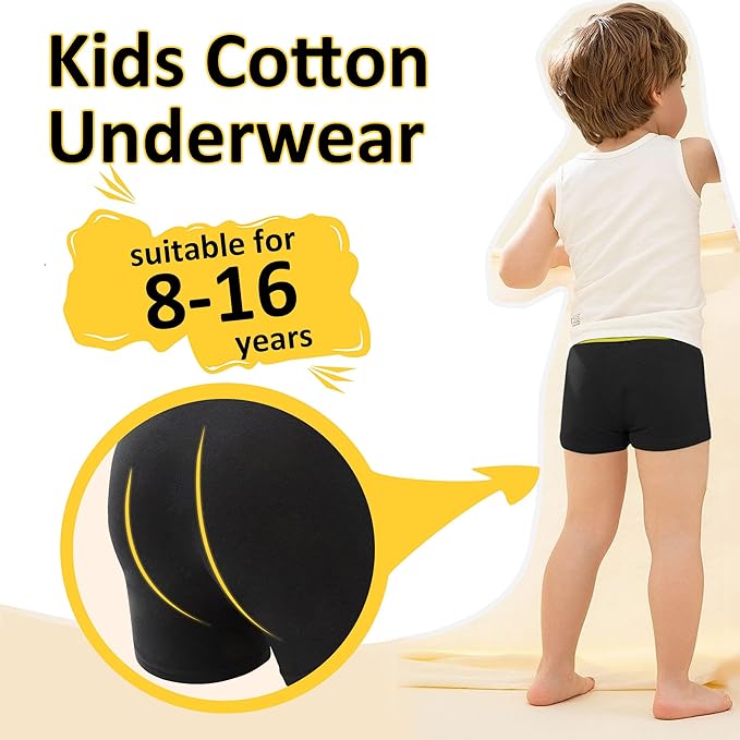 Boys Underwear Printed Boxer Briefs,Moisture Wicking Breathable,Assorted 10-Pack 1604