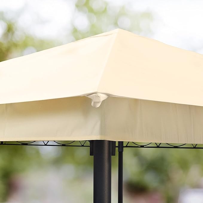 TOOLPORT Gazebo 10X10 Ft Approx. 5.31 Oz/Yd² Strong Polyester Fabric Pavilion with 4 Curtains