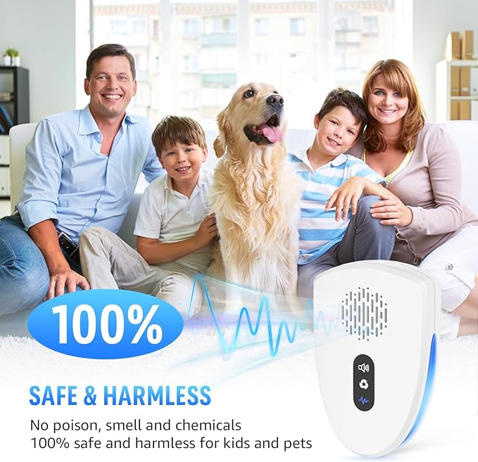2025 Upgraded Ultrasonic Pest Control Repeller, Mouse Repellent Indoor for Spider Bug Roach Ant Fly Rat Mice Insect Deterrent, Mouse Rodent Repellent Ultrasonic Plug in, 3 Mode Switching, 6 Pack
