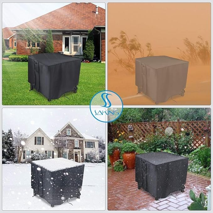 Saking Fire Pit Cover,30 inch Firepit Covers Square Gas Fireplace Fire Pit Table Cover for Propane Fire Pit- 30 X 30 X 25 inch