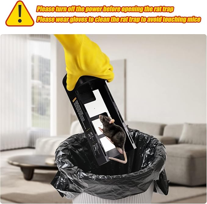 Upgraded Electric Mouse Trap Zapper Rat Traps Indoor for Home, High Voltage Instantly Kills Mice & Rats, No Touch Reusable Indoor Rodent Killer for Attic, Kitchen, Garage