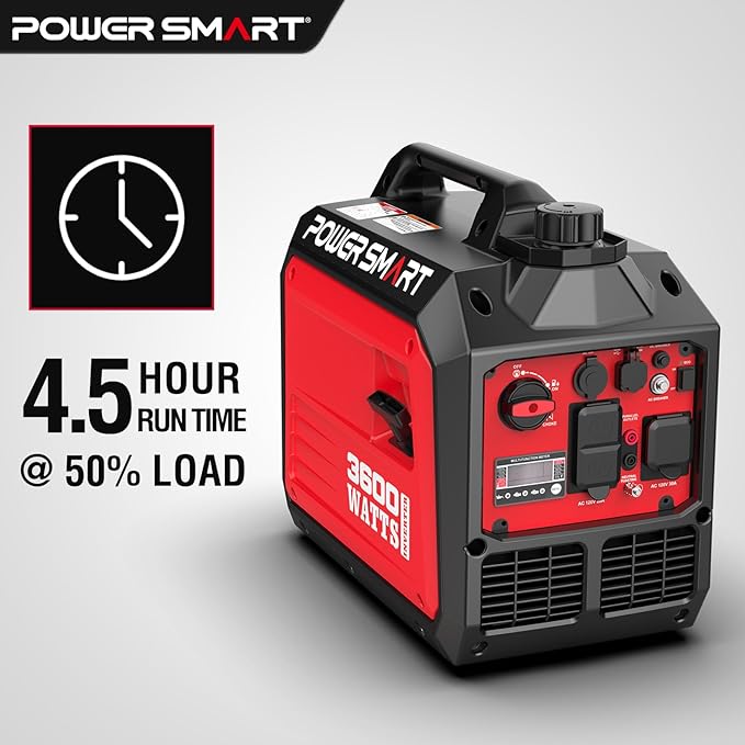 PowerSmart 3600-Watt Portable Inverter Generator with Super Quiet, 30 amp for RV-Ready