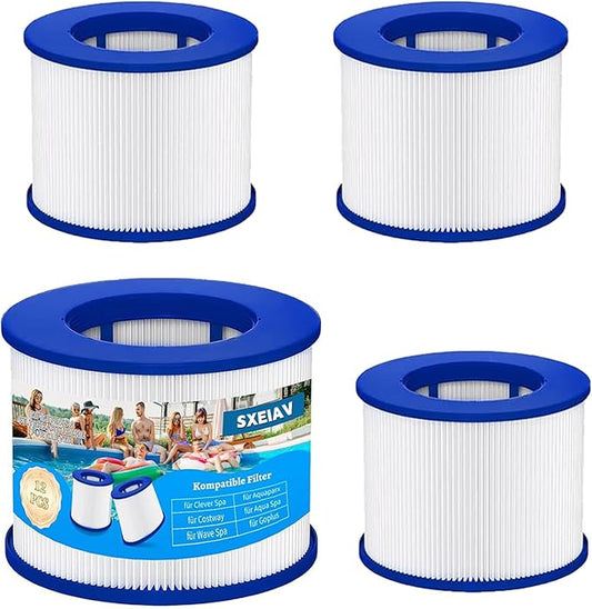 Hot Tub Replacement Filter Cartridges, 60% Denser Filter, Screw-in Hot Tub spa Filters Replacement Compatible with All Relxtime, Aleko, Aquaspa Hot Tubs & Other Spas (4 Pack)