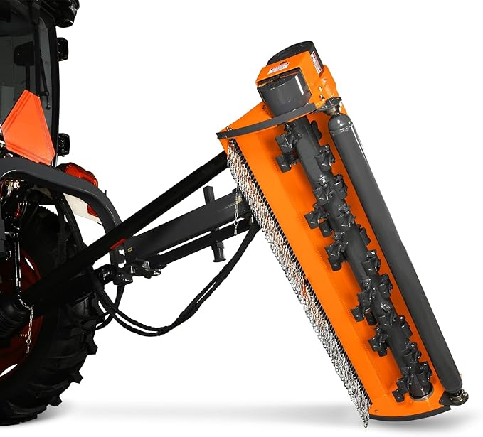 65" Inch PTO Drive 3 Point Hitch Offset Flail Ditch Bank Mower for 30-60HP CAT 1 Tractor, 85'' Offset Distance,60°/90° Rotation Angle, 28 Hammers, Model VAM65