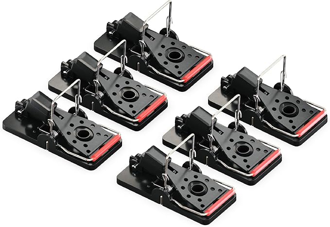 Mouse Trap by Eco Pro Pest Control | 6-Pack Reusable Small Rodent Traps | Indoor & Outdoor Mouse Traps | Easy Set Up, Quick Snap Kill Mice Traps (Bait Not Included) | Powerful Pest Control Traps
