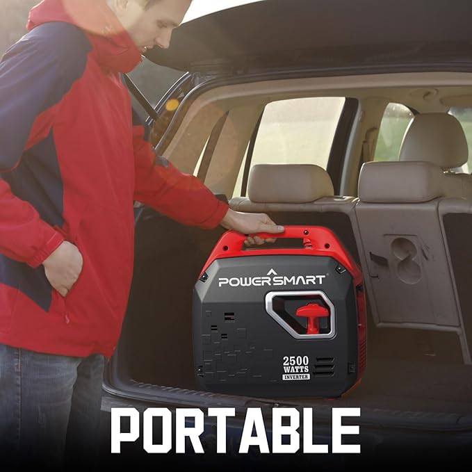 PowerSmart 2500-Watt Portable Gas Inverter Generator, Super Quiet, High Fuel-Efficient Generator, Lightweight, EPA Compliant 2025