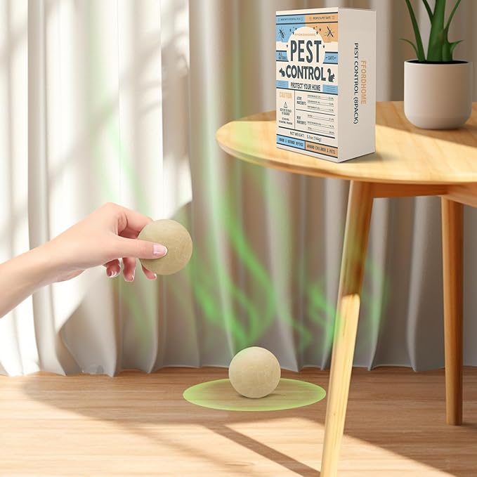 Pest Repellent Balls - Repel Rodent with Peppermint, High-Strength Mice, Mouse, and Rat Repellent - Effectively Deters Spiders, Roaches, Ants, Moths & Pests - 10-Balls