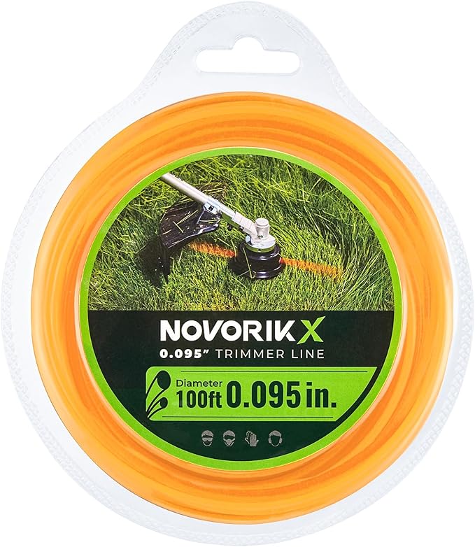 String Line 0.095" Yellow for String Trimmer Garden Tool Accessories 100Ft Trimmer Line Heavy Duty, for Trimmer and Brushcutters, Fits Most Standard Models