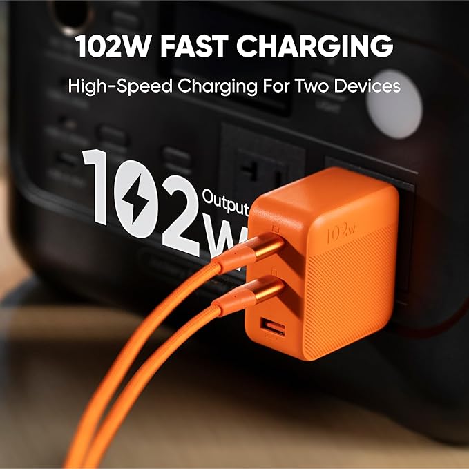 Jackery Portable Power Station Explorer 500 and 102W Fast Charger, 518Wh Solar Generator Lithium Battery with 500W AC Outlet for Home Use, Emergency Backup,Road Trip Camping (Solar Panel Optional)