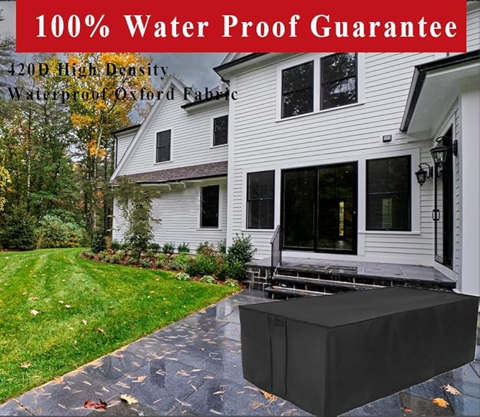 Rectangular Fire Pit Cover 60 inch, Propane Gas Fire Pit Table Cover,Outdoor Waterproof Firepit Table Cover - 60 X 28 X 17 Inch