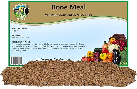 Bone Meal Fertilizer 16 Pounds for Organic Gardening and Soil Enrichment - Premium Natural Plant Nutrient for Strong Root Development and Enhanced Growth - Lancaster Agriculture Products