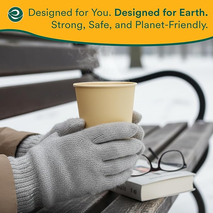 ECO SOUL 100% Compostable Plant-Based 16oz Hot Cups | (25 Count, 16 oz Hot Cups) | Disposable Bagasse Paper Cups | Eco-friendly Cups | Sturdy, Microwave & Oven Safe