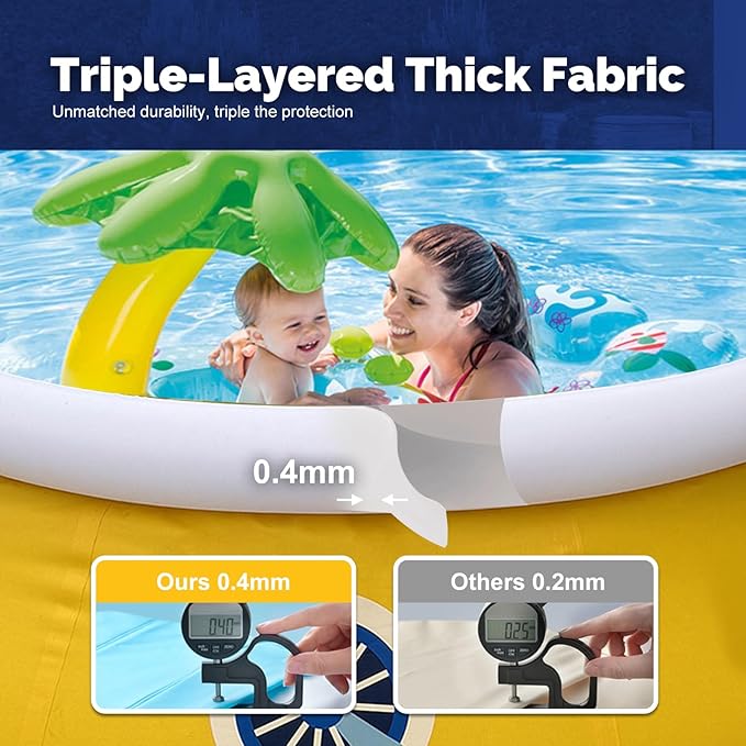 DIMAR GARDEN 10ft x 30in Inflatable Swimming Spray Pool, Outdoor Round Air Top Ring Elephant Pools