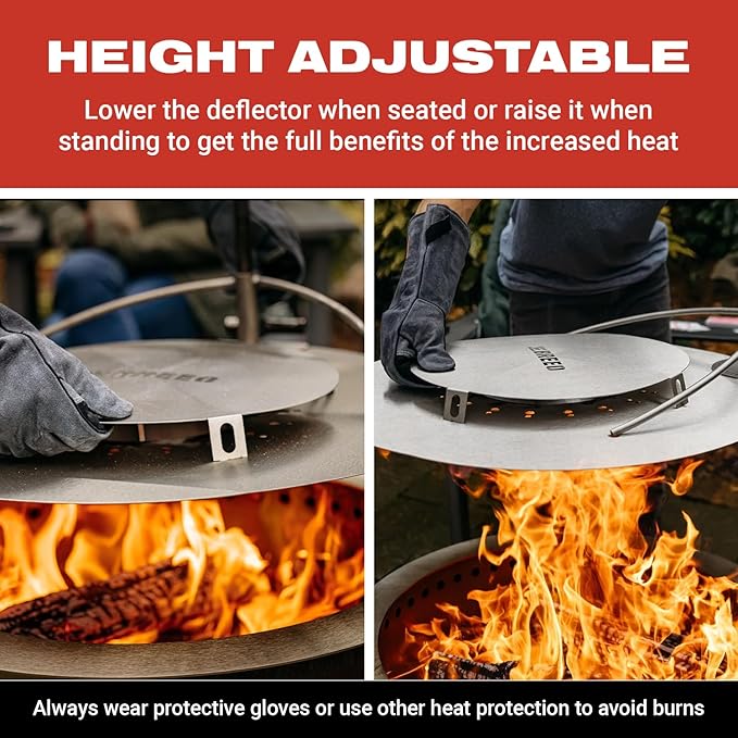 Breeo Smokeless Fire Pit Warmth Bundle (X Series 24 Corten Steel, Heat Deflector, Ash Shovel, & Lid) | 27.5 inch Smokeless Firepit for Outside | Ideal for Families, Gifts for Dad