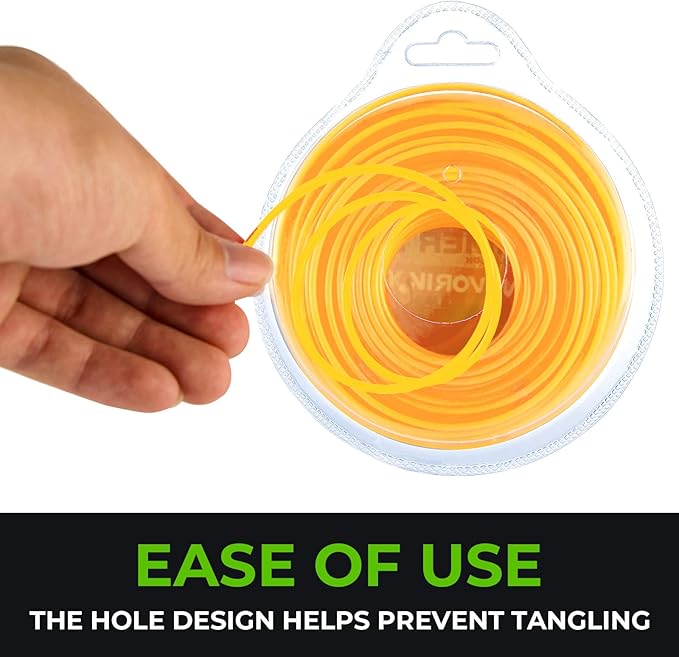String Line 0.08" Orange for String Trimmer 100Ft for Gas and Electric Grass Trimmer and Brushcutters, Fits Most Standard Models