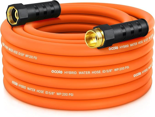 Garden Hose 35 ft x 5/8", NON-EXPANDING Flexible Water Hose, Kink Resistant Lightweight Hybrid Hose, Leakproof Yard Hose with Male to Female Fittings