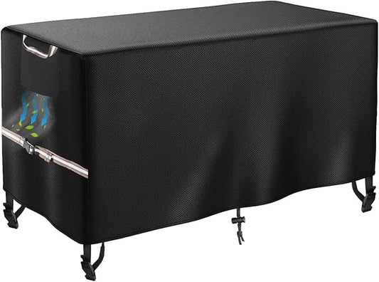 Rectangular Gas Fire Pit Table Cover 52 x 34 inch, Waterproof 600D Heavy Duty Fire Table Cover for 48 - 52 inch Patio Propane Firepit Tables