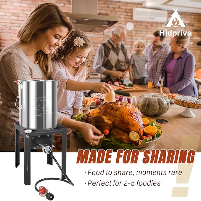 36QT Turkey Fryer Kit, Waterproof Cover & 12-inch Skimmer, 55,000BTU Propane Burner Stove, Aluminum Turkey Fryer Pot, Outdoor Deep Fryer, Crawfish Boiler with Basket