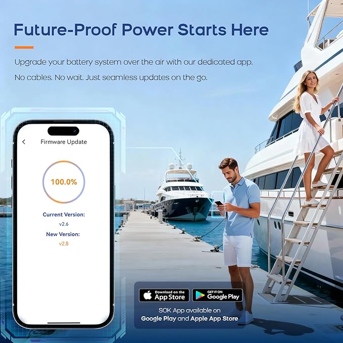 SOK Battery 12V 314Ah LiFePO4 Battery Marine Grade Low-Temp Protection Power Outage, Built-in Heater, ABS Casing for RV or Solar Marine, Boat and Wind Off-grid Applications
