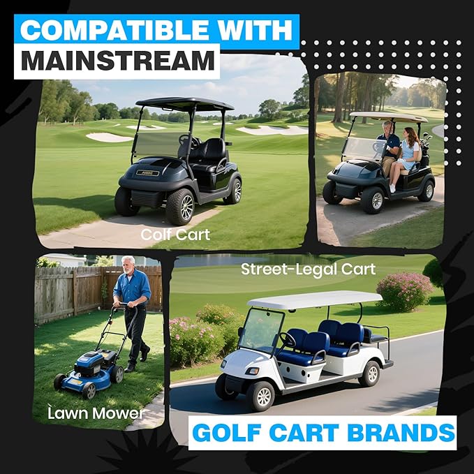 VATRER POWER 48V 105Ah Mini Lithium Golf Cart Battery, Built-in 200A BMS, with LCD Display & APP, 4000+ Cycles LiFePO4 Battery with 20A Lithium Charger, Max 10.24kW, Perfect for Golf Carts