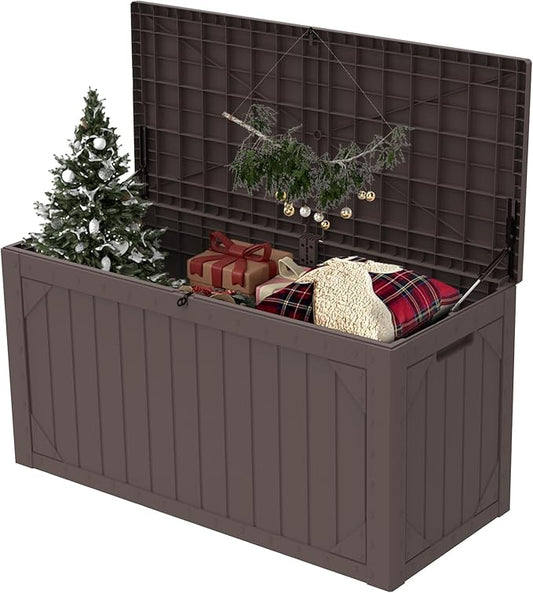 Deck Box for Patio (Brown, 102GAL)