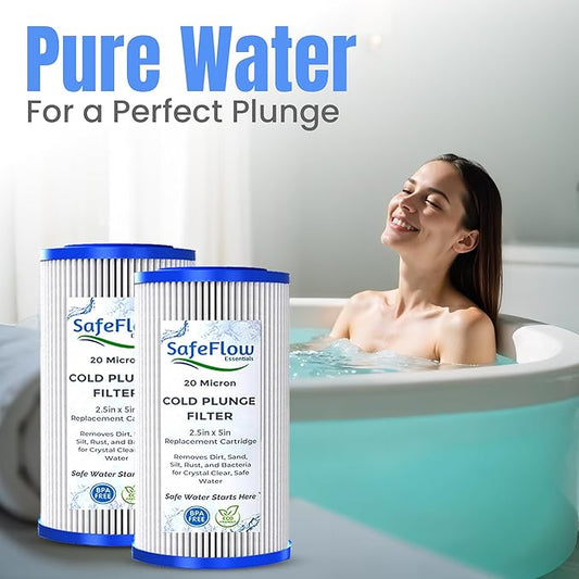 5" x 2.5" Cold Plunge Filter 20 Micron – Fits The Pod Ice Cold Plunge Water Chiller, Cold Plunge Filters, and Under Kitchen Sink Systems (8)