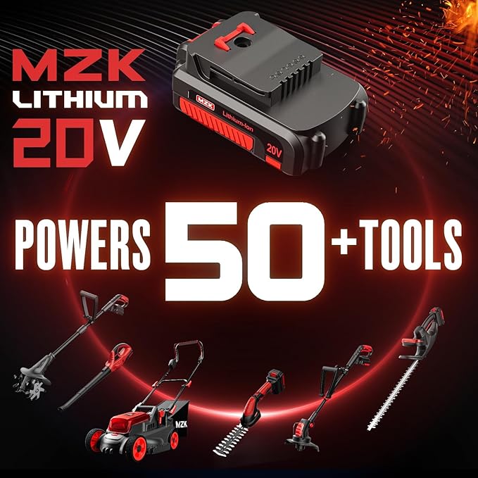MZK Cordless Leaf Blower,20V Battery Powered Electric Blower for Lawn Care, Electric Lightweight Leaf Blower for Blowing Leaves, Patio Cleaning, Lawn Care and Dust(2 * 2Ah Battery & Charger Included)