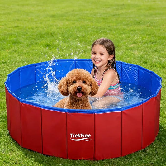 Foldable Pet Pool, 40" x 12" Dog Pool,Non-Slip Pet Bath Tub for Outdoor Backyard,Collapsible Dogs Swimming Pool for Pets