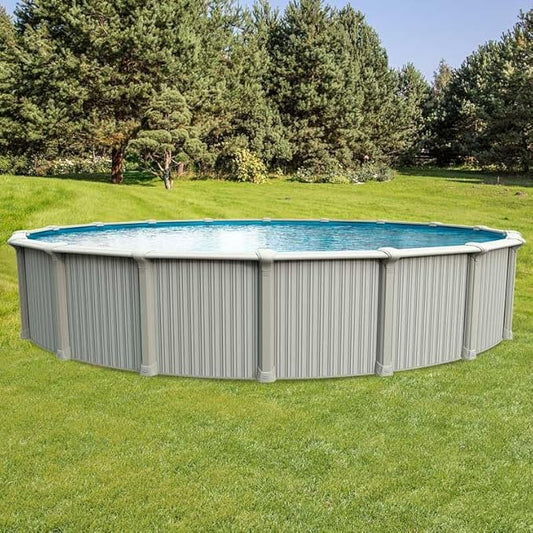 In The Swim 15' Round Above Ground Swimming Pool - Excursion Package - Featuring: Sand Filter, Pump System and A-Frame Ladder