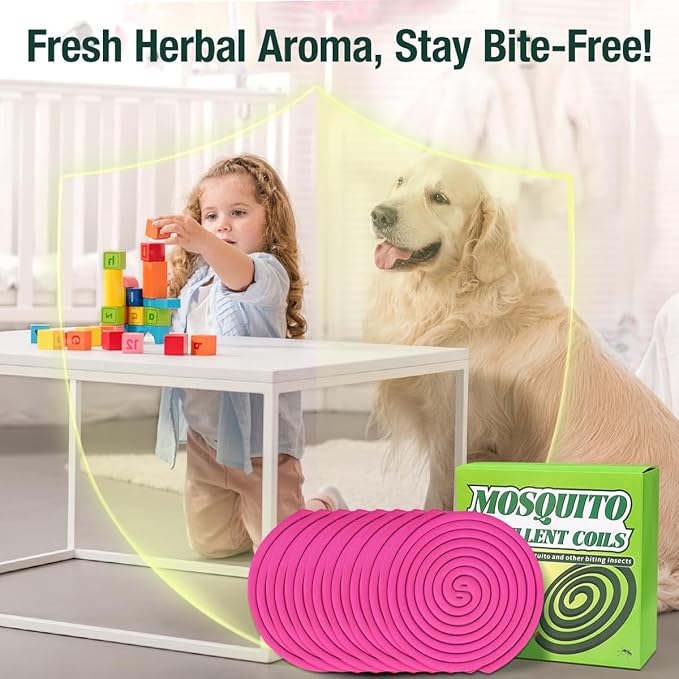20 Pack Mosquito Repellent Coils, Plant Based Citronella Mosquito Repellent Indoor Outdoor Bug Repellent for Patio Yard Camping, 7 Hour Protection, 1 Holder and 2 Stands