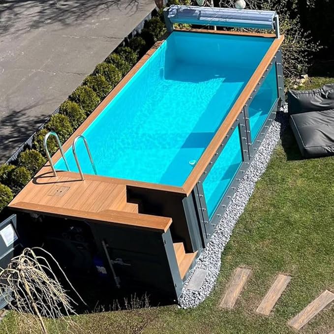 Custom Outdoor Family Swimming Pool 20ft 40ft Movable Container Pool Portable Above Ground Swimming Pools Ideal for Families & Vacation Homes