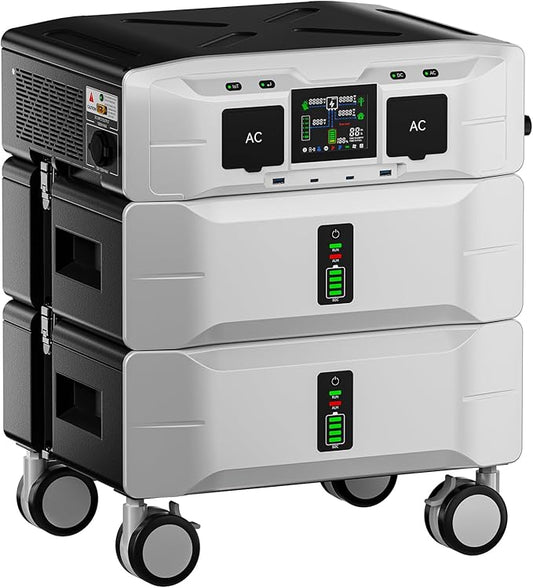 IEE SP5000 Portable Power Station 5000W/5120Wh, 3500W AC Charging & 1000W Solar Charging 1.6H Fast Charge, Solar Generator for Home Use, Power Outage, Camping, RV, Emergencies