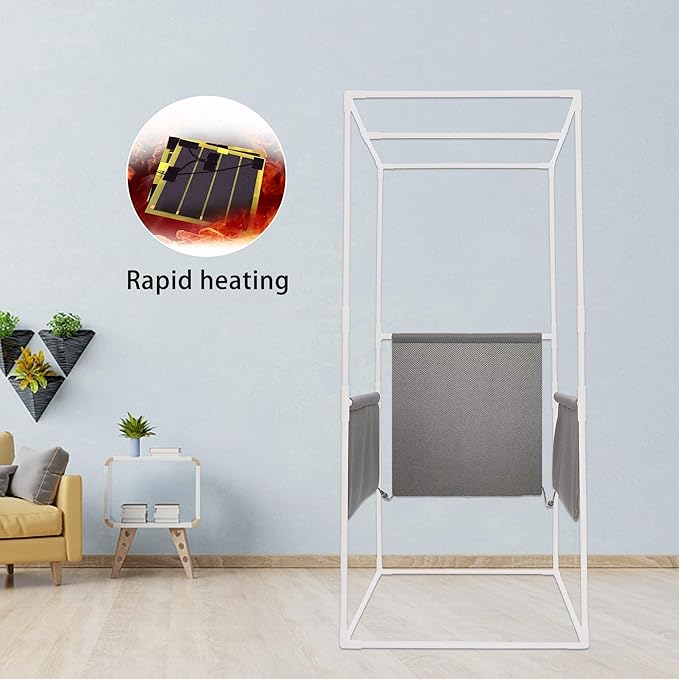 Person Steam Sauna for Men, Portable Sauna Tent for Women, 29.1"W Full Body Foldable Saunas Box with Infrared Panels, Heating Foot Pad, Folding Chair, for Home Apartment Spa Outdoor, Cement Grey