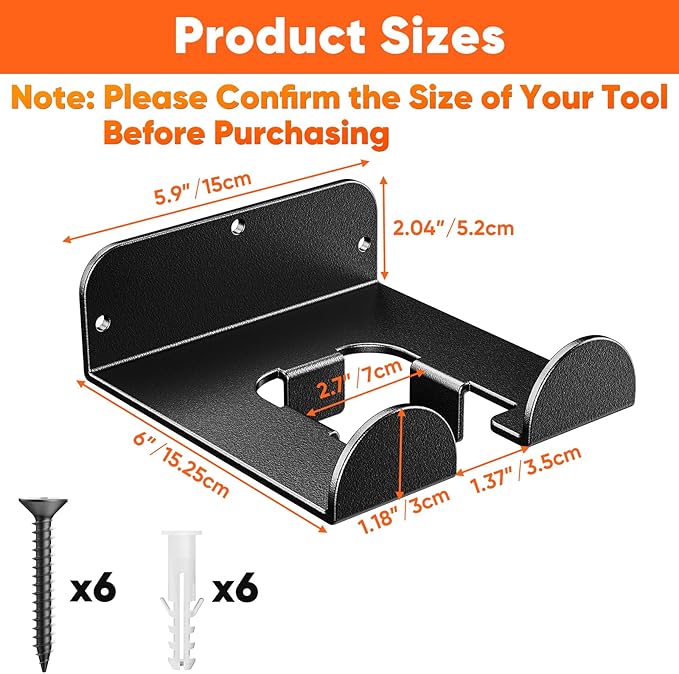POKIPO Weedeater Hanger,2 Pack Garage Tool Organizer Storage Trimmer Rack for Open Trailer, Heavy Duty Metal Grass String Weed Wacker Eater Holder Wall Mount Loads 25lbs,Garden Hooks for Lawn Yard