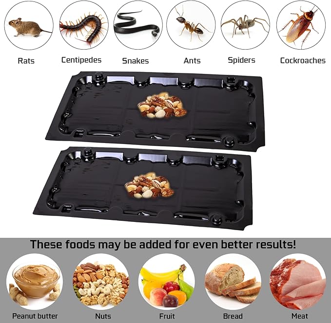 8 Pack Sticky Mouse Trap Rat Traps Indoor, Peanut Taste Pheromone Mouse Traps Indoor for Home, Glue Sticky Traps for Mice and Rats, Snake(Large Size)