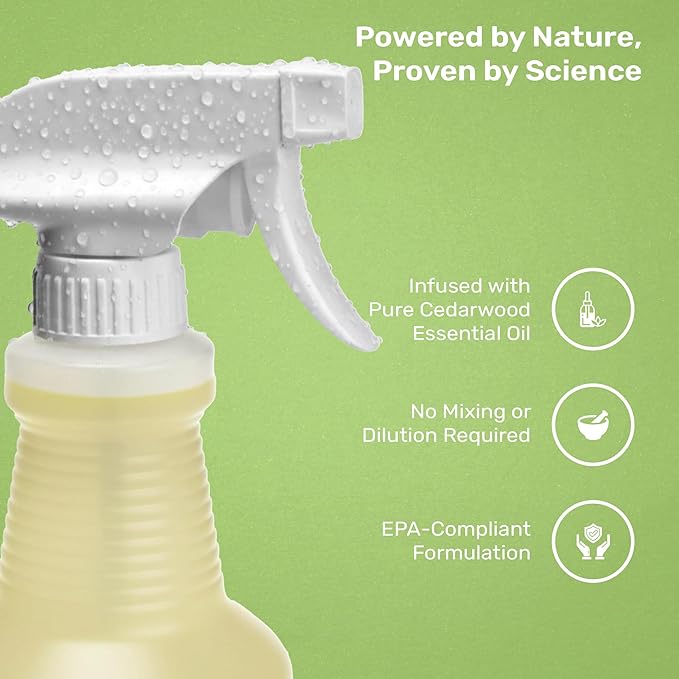 Mosquito Magician Indoor Pest Spray – Design for Indoor Use to Neutralize Spiders, Roaches, Ants & Flies with Plant-Sourced Essential Oils, Efficient Ready to Use Home Pest Spray – Cedarwood, 16 OZ