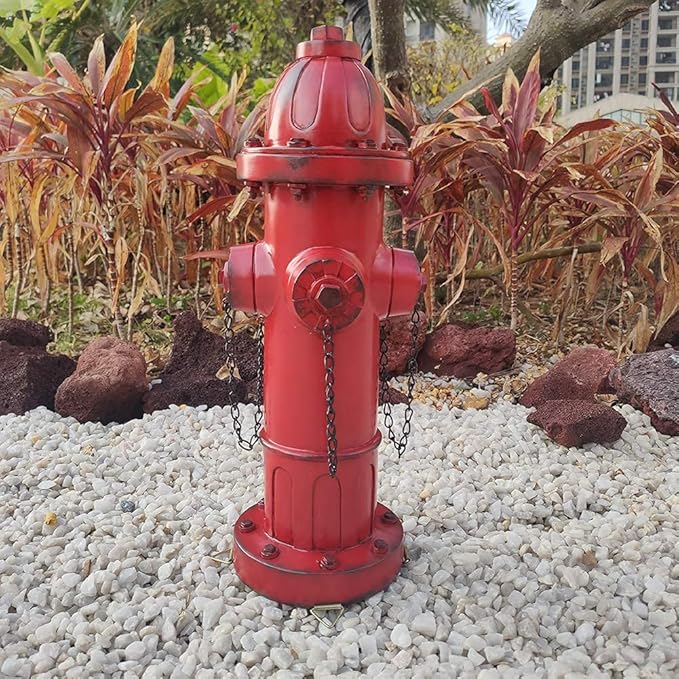Glorison Fire Hydrant for Dogs to Pee On-16 Inches Red Puppy Pee Post Training Tool Resin Yard Garden Indoor Outdoor Statue
