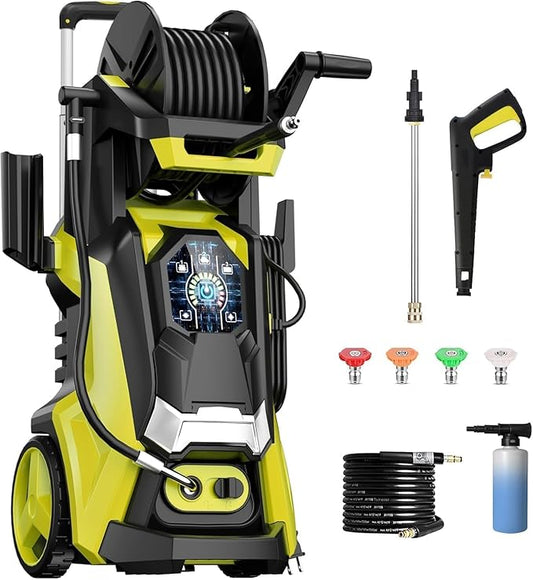 Pressure Washer with Smart Touch Screen, Power Washer with Foam Cannon and 4 Nozzles