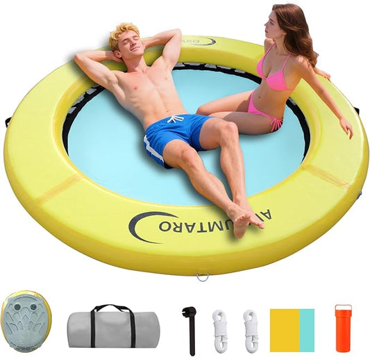Inflatable Water Hammock, Suitable for Lakes, Pools, Beaches, Rivers, Adult Parties, Round Inflatable Dock