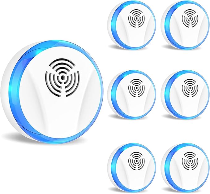 Ultrasonic Pest Repellent Indoor Plug in - Rodent & Mice Repellent Electronic Pest Control for Roach Mosquito Spider Bug (6, White)