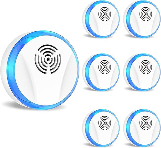 Ultrasonic Pest Repellent Indoor Plug in - Rodent & Mice Repellent Electronic Pest Control for Roach Mosquito Spider Bug (6, White)