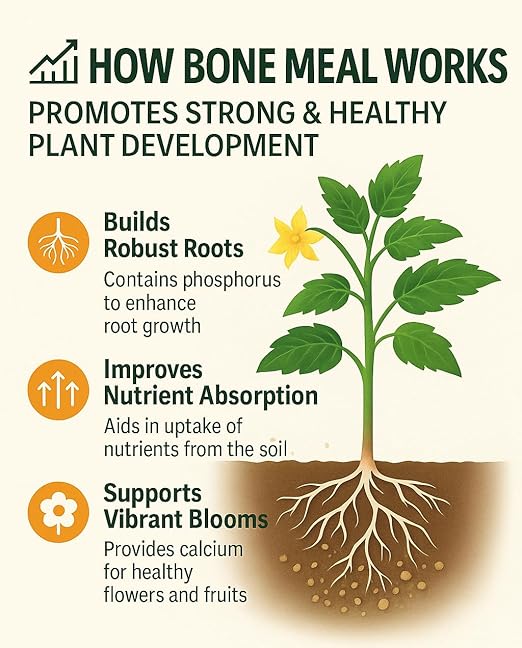 𝐁𝐄𝐒𝐓𝐒𝐄𝐋𝐋𝐄𝐑 Organic Bone Meal Fertilizer by Gardenera (4-12-0 NPK) All-Natural Plant Food Source of Nitrogen and Phosphorus for Bulbs, Gardens, Potted Plants, Trees, and Shrubs - 1 Quart