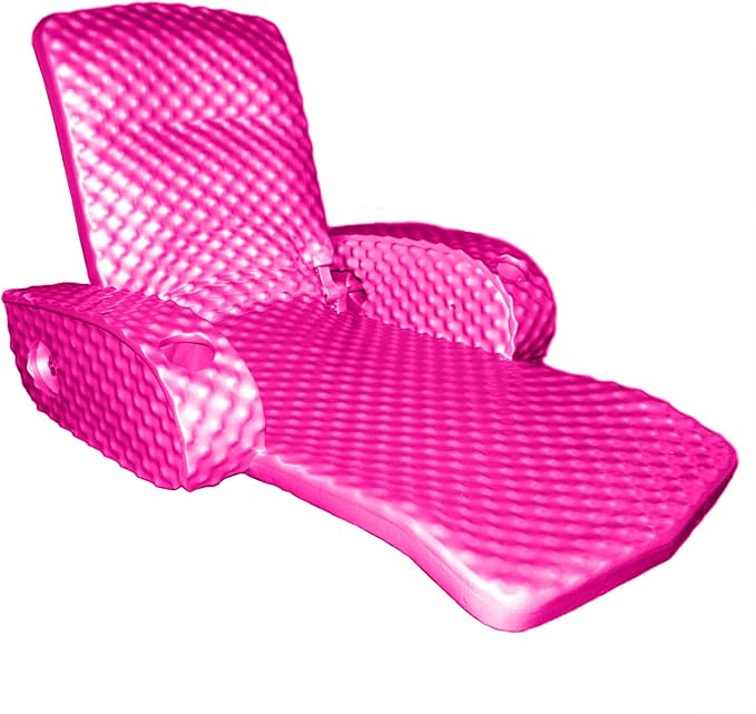 TRC Recreation Super Soft Portable Floating Swimming Pool Water Lounger Comfortable Adjustable Recliner Chair with 2 Armrest Cup Holders…
