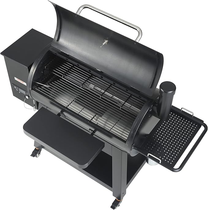 VEVOR Smoker Grill, Portable Wood Pellet Grill with Cart, 8 IN 1 BBQ Grill with PID Temperature Control & Meat Probe for Outdoor Cooking, Barbecue Camping, Picnic, 840 sq, Patio and Backyard, Black