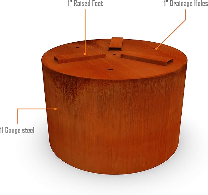 Plantercraft Corten Steel Planters | Large Round Planters for Outdoor Plants - 30 x 24 Inch Extra Large Outdoor Planter for Modern Patio & Garden Statement Piece