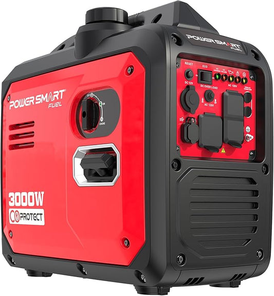 PowerSmart 3000-Watt Portable Inverter Generator, CO Protect Super Quiet for Camping Home Backup Use