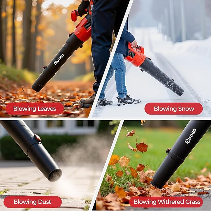 Cordless Leaf Blower with 2 * 21V 4.5Ah Batteries and 2 Tubes, Powerful Lightweight Handheld Garden Leaf Blower, Suitable for Dust Removal, Snow Removal, Yard and Homework