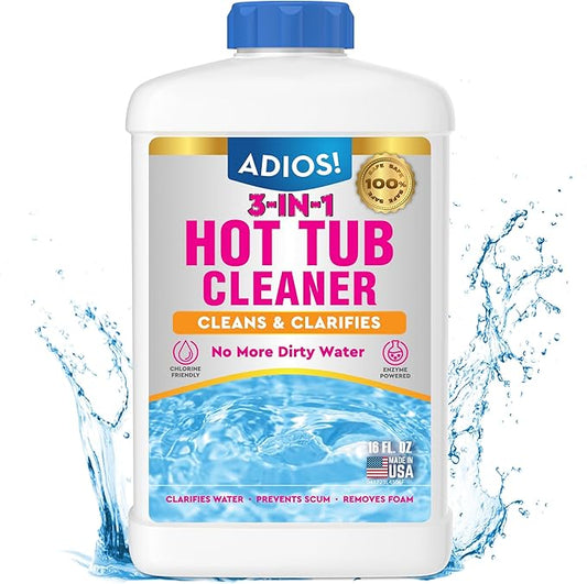 3-in-1 Spa Cleaner - Clarifies Water, Stops Scum and Removes Foam, Works with Chlorine and Bromine 16oz